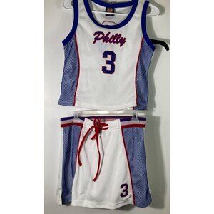Girls Ethos Philly Cheerleading Uniform Sleeveless Top‎ Skirt  3 Team L